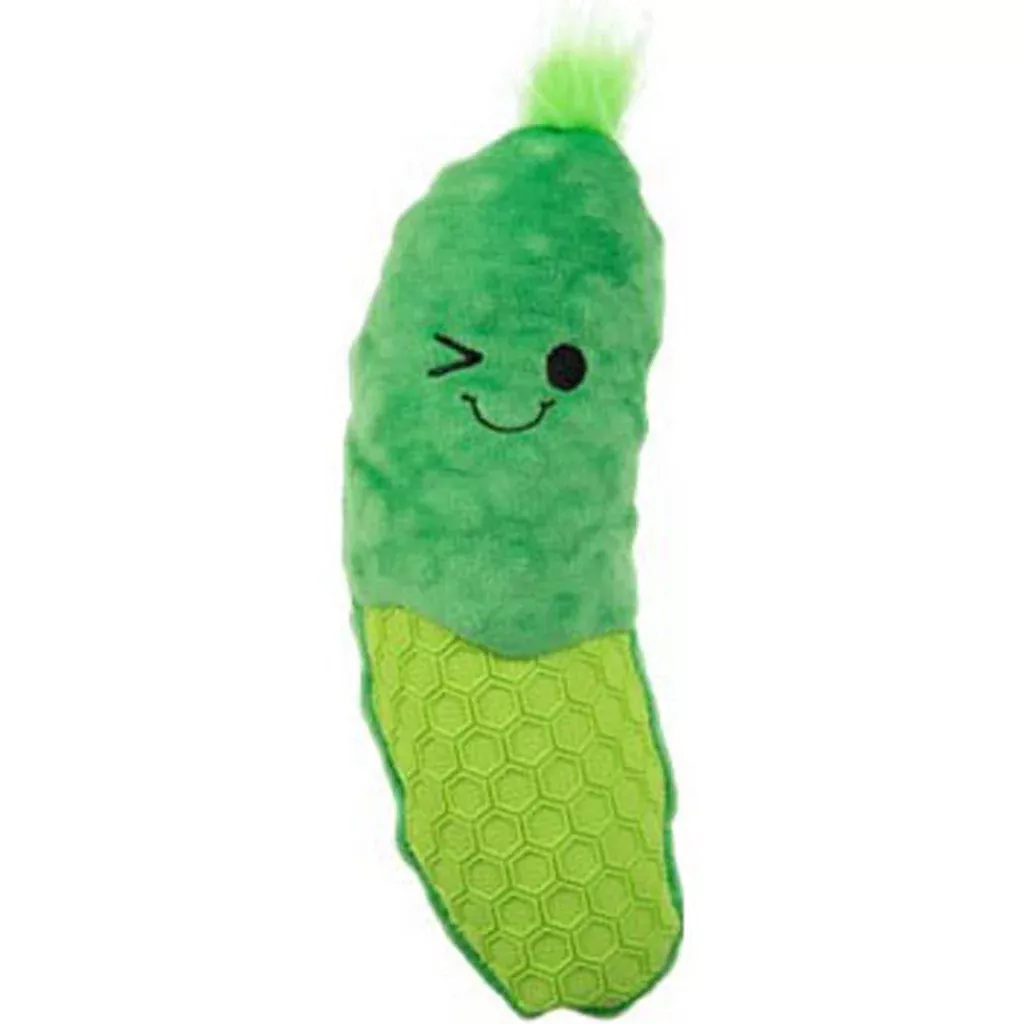 goDog Tough N Texture Dillbert Pickle Dog Toy Green Medium