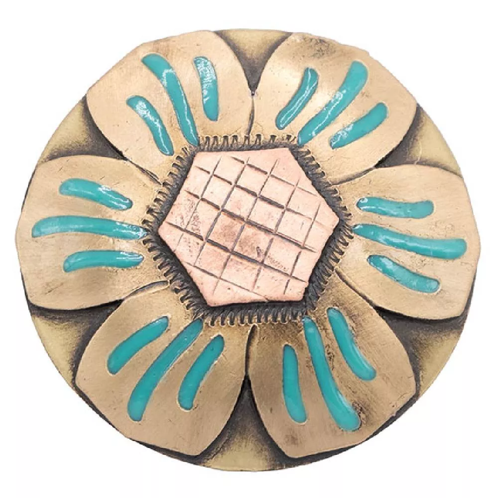 Gold Flower Screw Back Concho