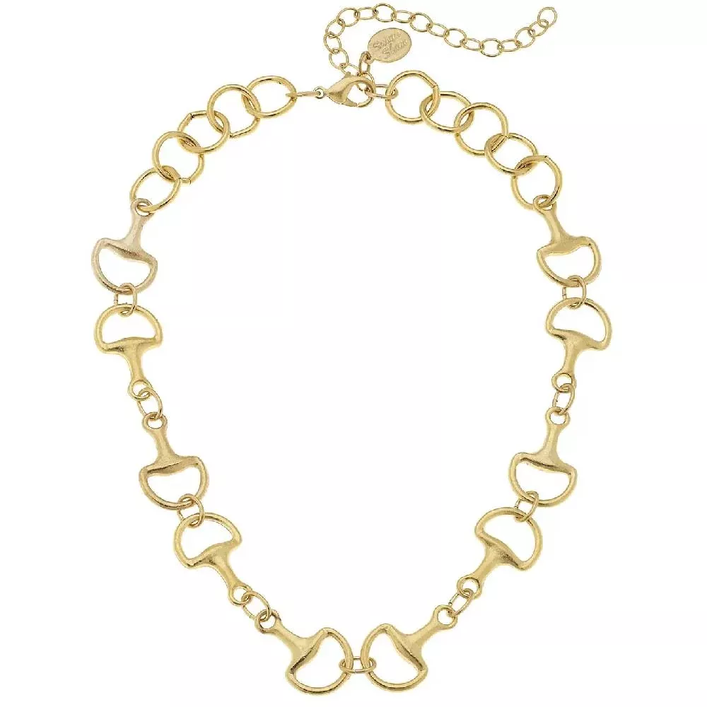 Gold Horse Bit Necklace