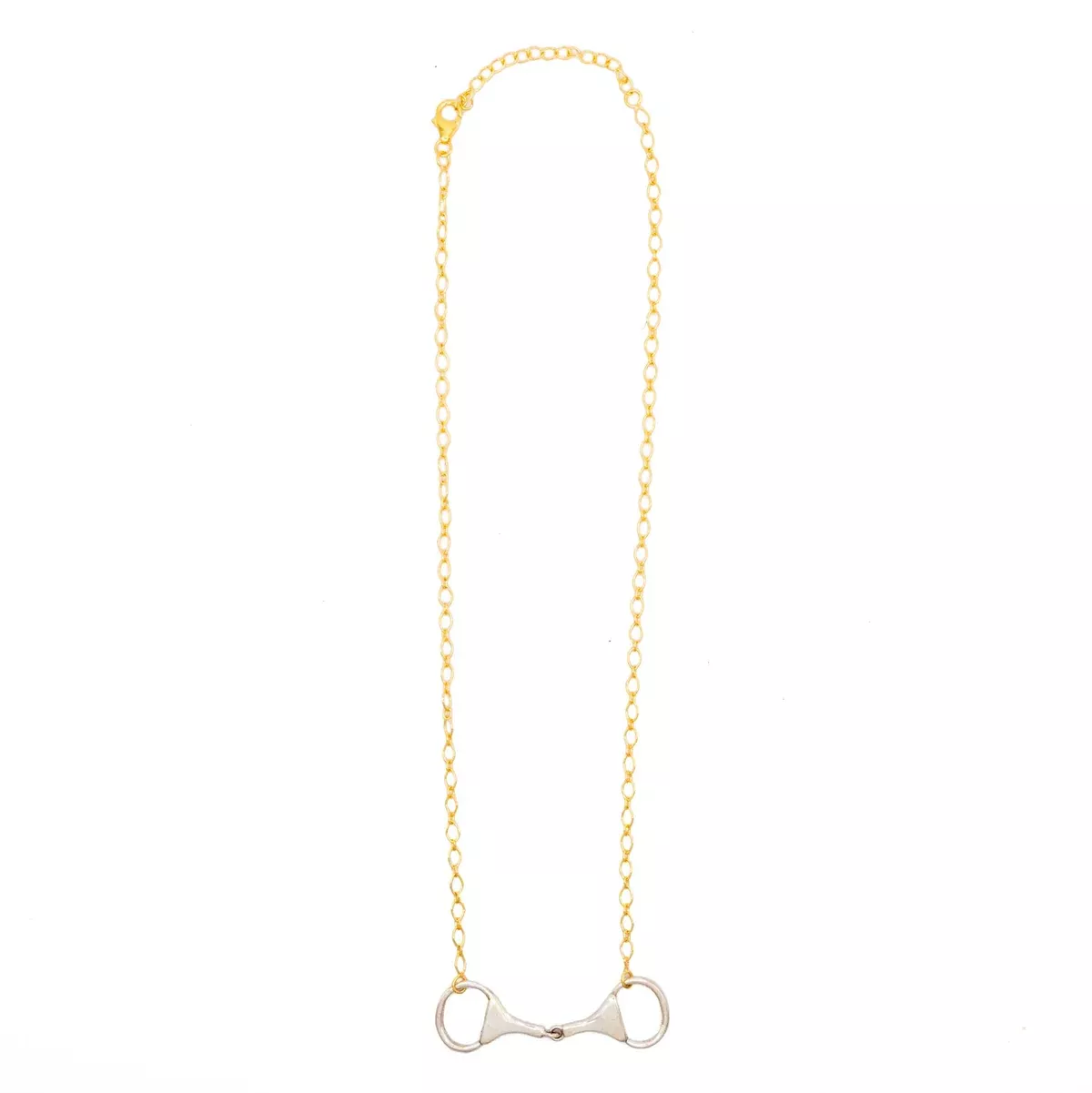 Gold Plated Necklace With Sterling Silver Snaffle Bit