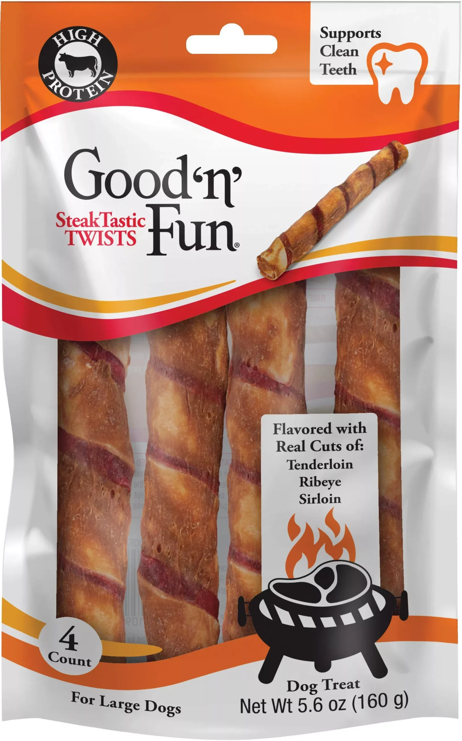 Good 'N' Fun Steaktastic Twists 5.6 oz 4 Pack Beef