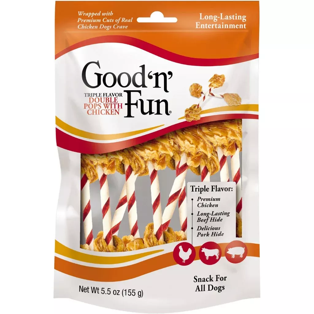 Good 'N' Fun Triple Flavor Double Pops 5.5 oz Pork/Beef/Chicken