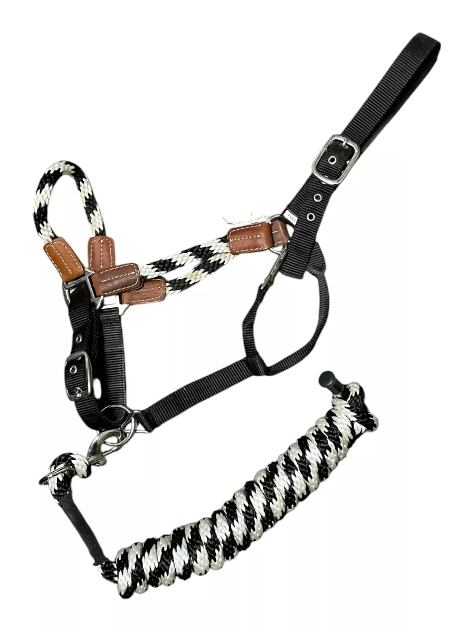Halter/Lead Set - Black/White - F/S - USED