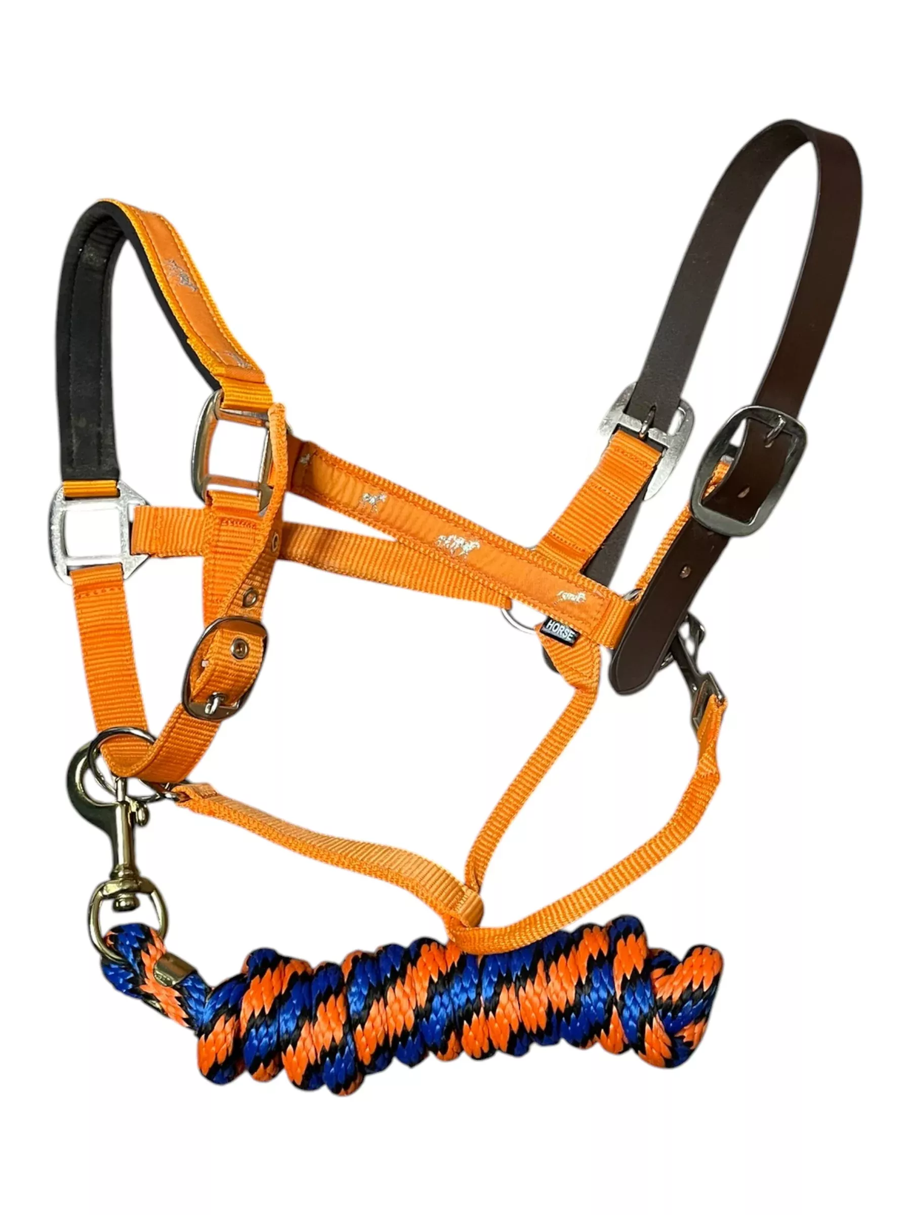 Halter/Lead Set - Orange/Blue - Horse - USED
