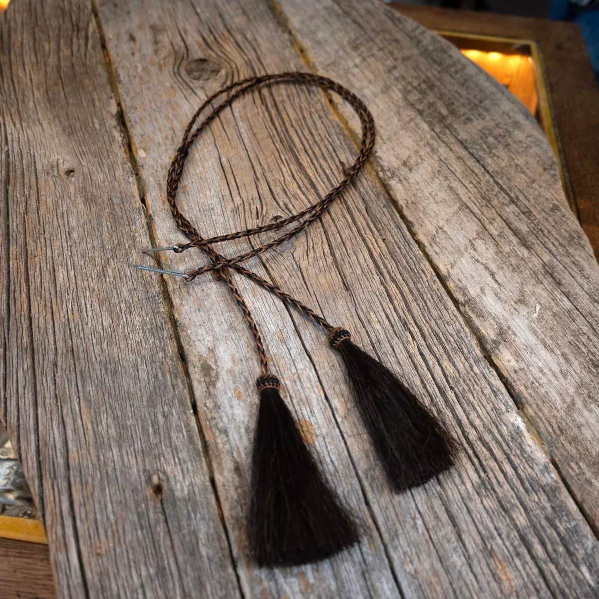 Handmade Black & Brown Horse Hair Stampede Strings