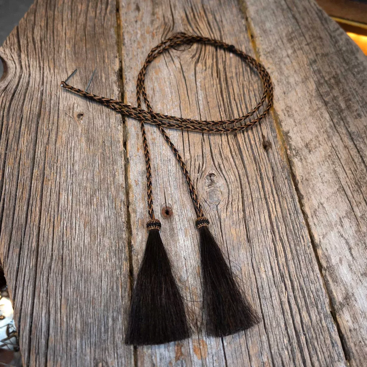 Handmade Black & Tan Horse Hair Stampede Strings