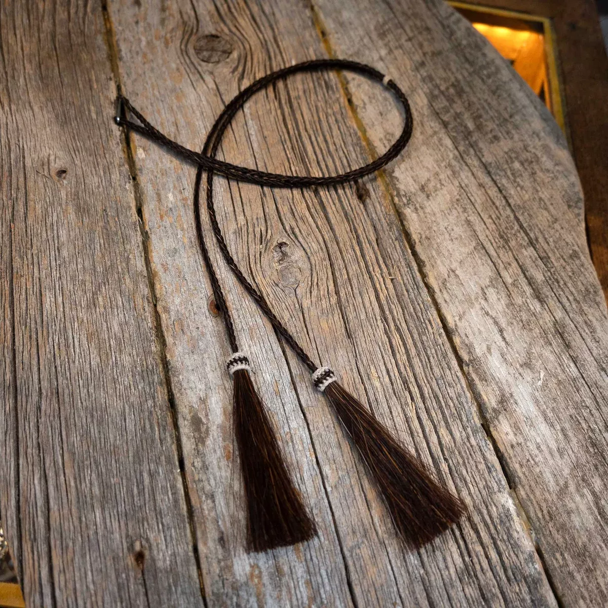 Handmade Dk Brown & Chestnut Horse Hair Stampede Strings