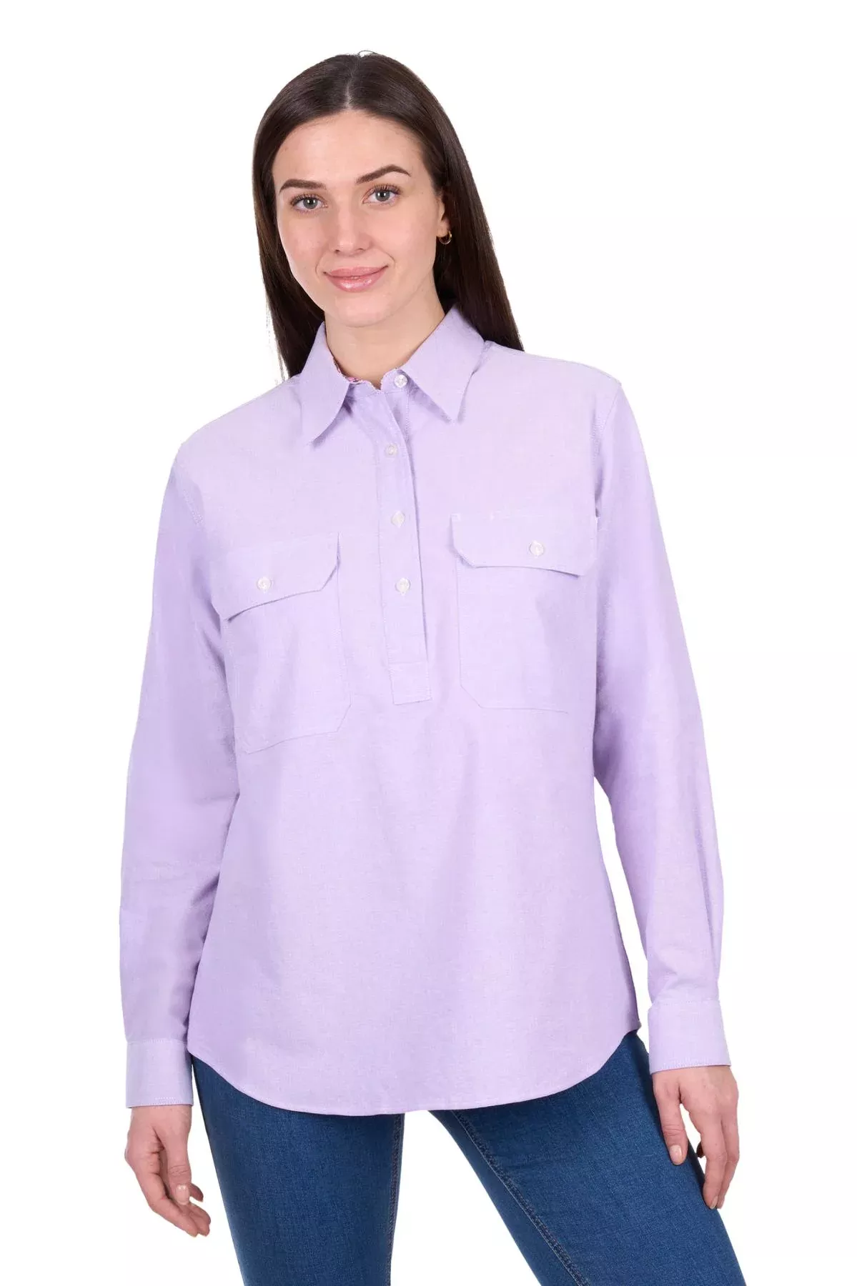 Hard Slog Women's Ginny Half Placket Long Sleeve Shirt