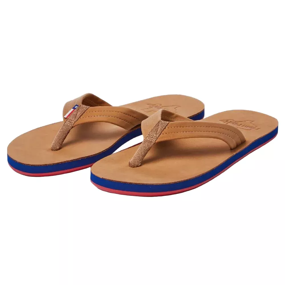 Hari Mari Men's Hometown Fields Flip Flop - Texas/Tan