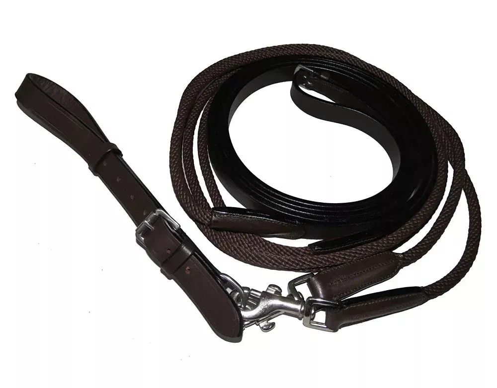 Henri De Rivel Round Nylon/Leather Draw Reins