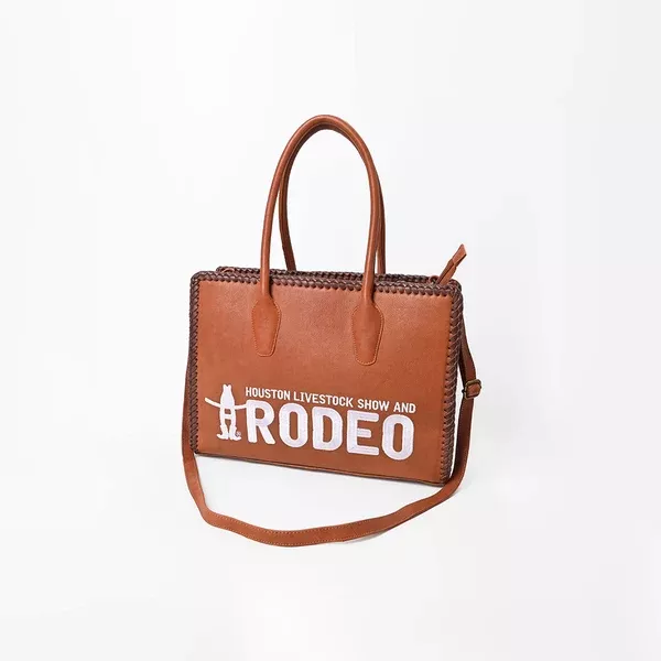 Heritage Rodeo Genuine Leather White Embroidered Tote Bag