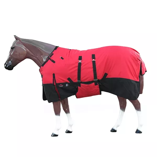 HILASON 1200D Winter Waterproof Poly Horse Turnout Blanket Belly Wrap Red