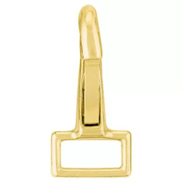 HILASON 3/4" Solid Brass (SB) Halter Snap Rigid Square Eye Bolt Snap Equestrian