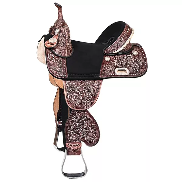 HILASON Child Treeless Horse Saddle Western American Leather Barrel