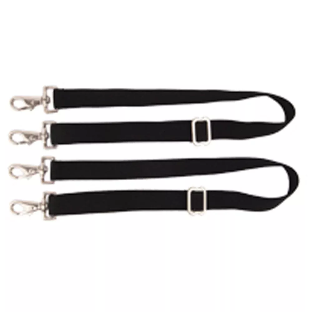 Hilason double snap blanket leg straps black pair 3mm