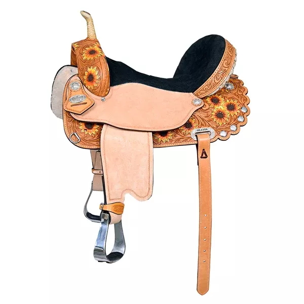 HILASON Flex Tree Western Horse Saddle American Leather Trail