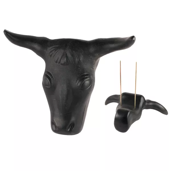 HILASON Full-Size Steer Head Roping Dummy - 20" Horn Span 13"Lx 8.5"D Black