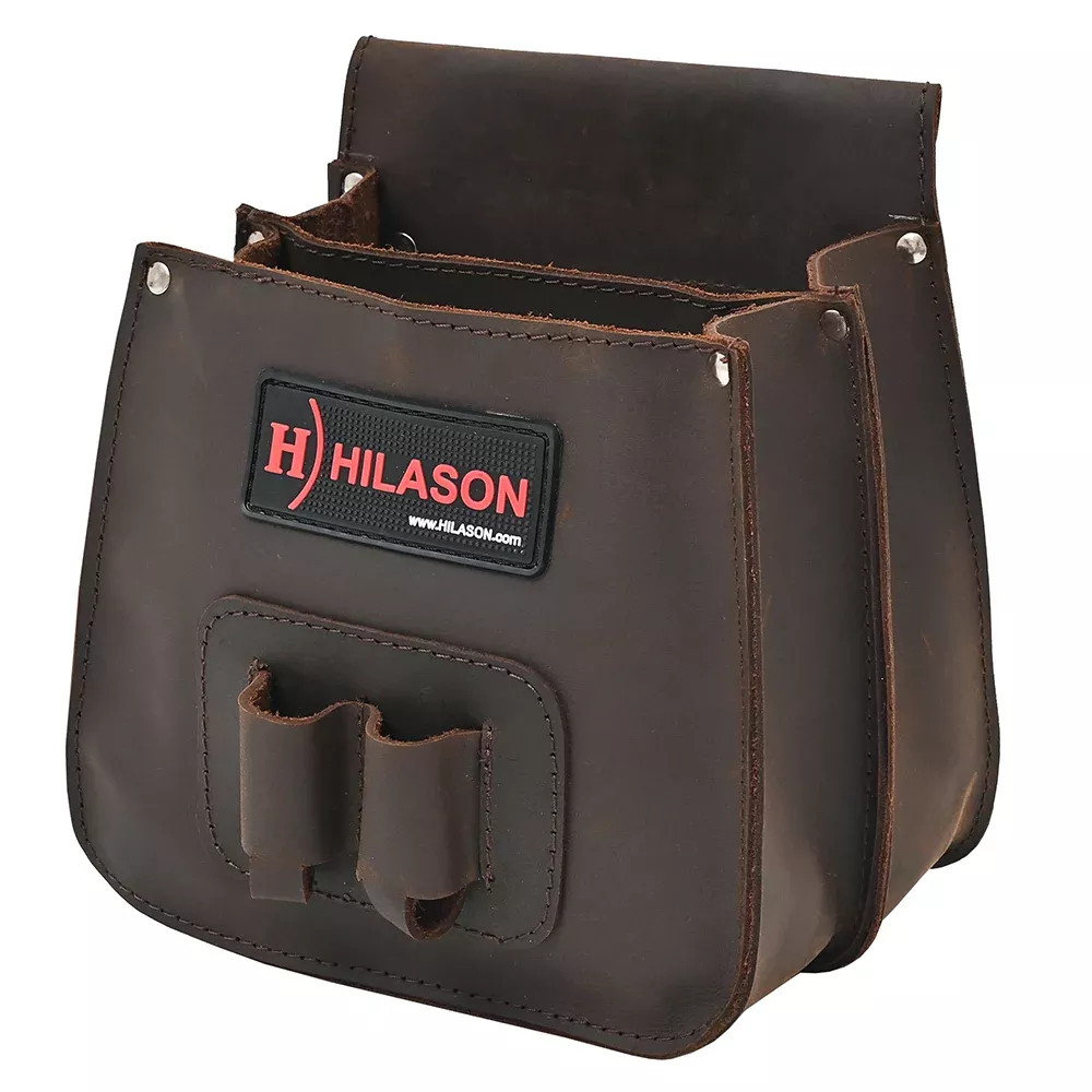 HILASON Genuine Thick Leather Shooting Shotgun Shell Bag Ammo Bag Pouch
