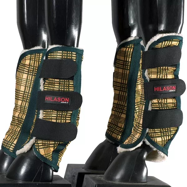Hilason Horse Fly Boots Uv Protection Fleece Lined Plaid