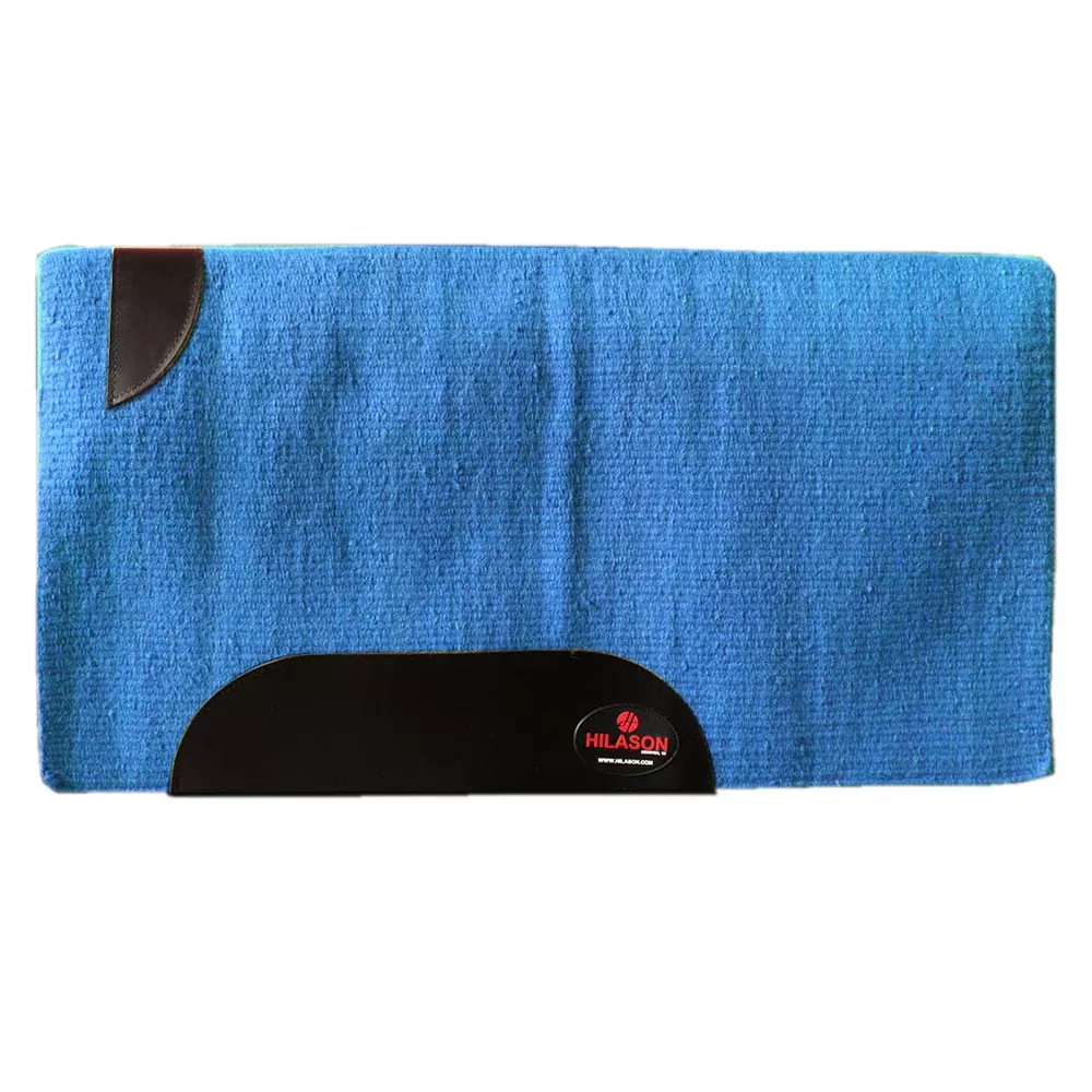 Hilason Horse Western Saddle Blanket New Zealand Wool Blue/Lime