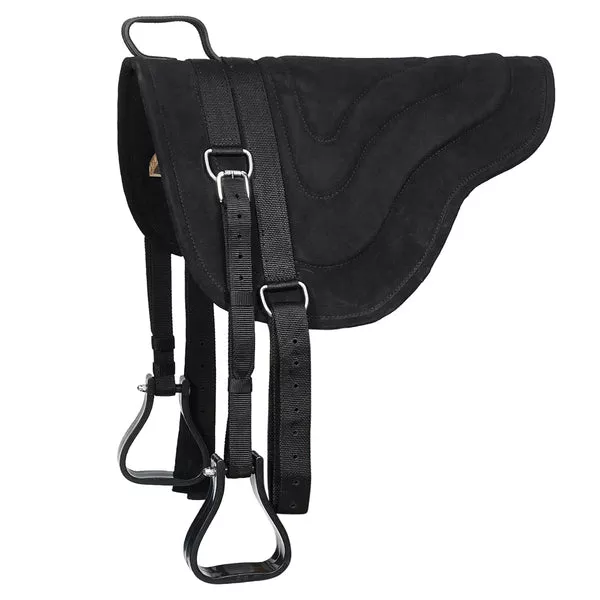 HILASON Horsemanship Leather Bareback Western Treeless Saddle Pad Black
