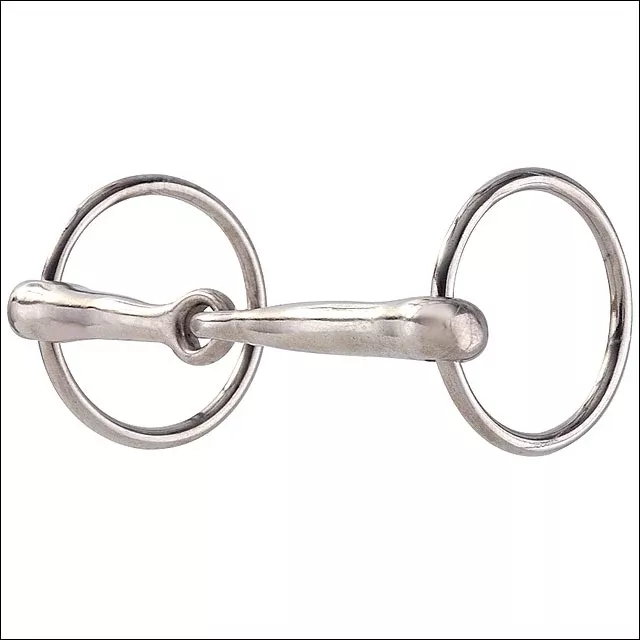 Hilason Nickel Plated Malleable Iron Ring Snaffle Mouth Horse Bit
