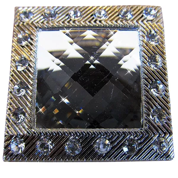 HILASON Screw Back Concho Grey Silver Crystals Square Saddle Color