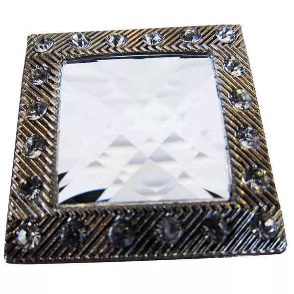 HILASON Screw Back Concho Silver Crystals Square Saddle White Color