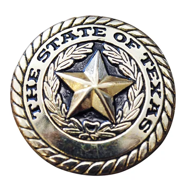 HILASON Screw Back Concho State Of Texas Star W/ Rope Edge Saddle