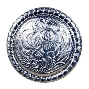 HILASON Screw Back Concho Wood Silver Rope Edge Round Saddle Color