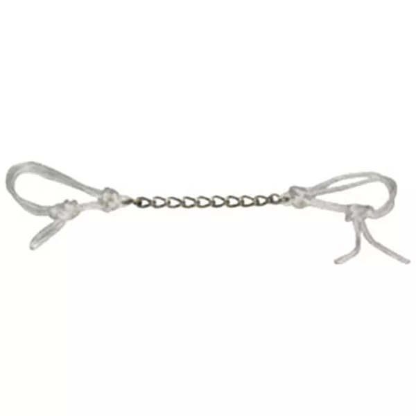 Hilason Slobber Bar Curb Strap With Chain White
