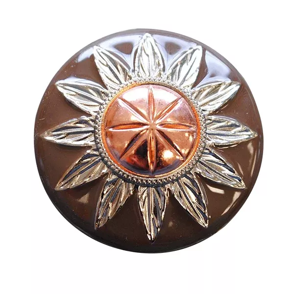 HILASON Tone Finishing Round Conchos Copper Dome Silver And Brown