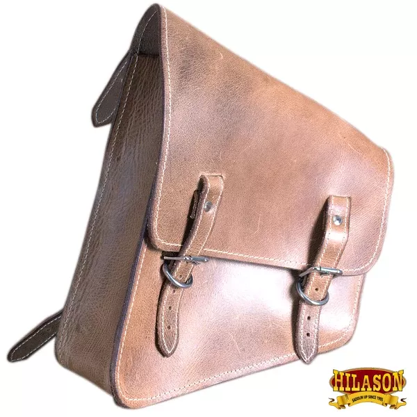 HILASON Vintage Rustic Leather Bag For Right Side (Softail & Rigid Frames)