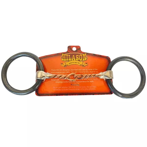 HILASON Weighted O Ring Twisted Copper Wire Snaffle Bit with Black Sweet Iron