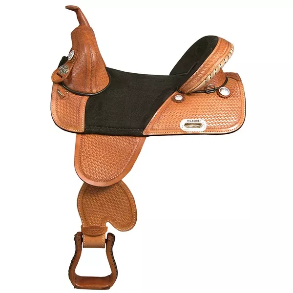 HILASON Western Horse American Leather Barrel Racing Saddle