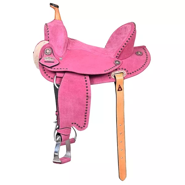 HILASON Western Horse Flex Tree Barrel Trail in Leather Saddle Pink