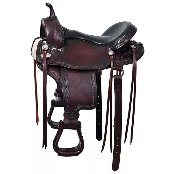 HILASON Western Horse Gaited Flex Trail American Leather Saddle