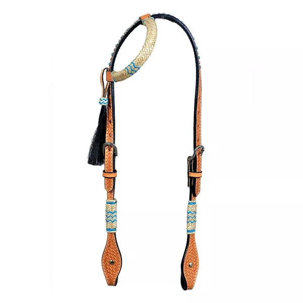 HILASON Western Horse Genuine Leather Headstall Tan Rawhide