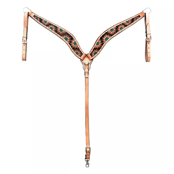 HILASON Western Horse Headstall Breast Collar Leather Dark Brown