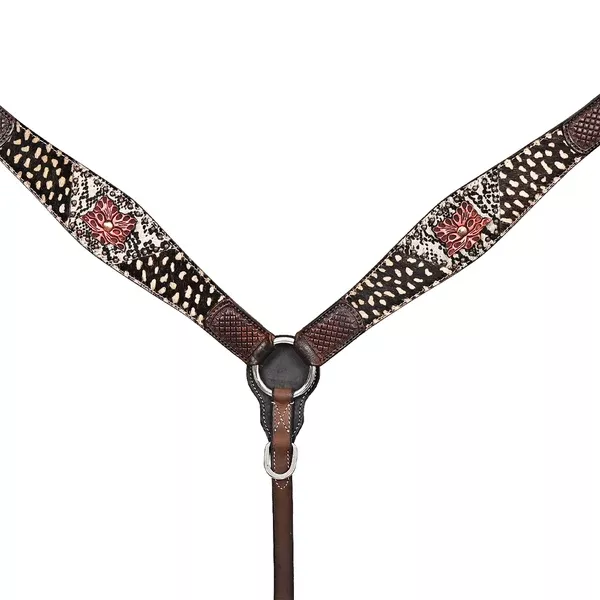 HILASON Western Horse Headstall Breast Collar Set Leather Brown