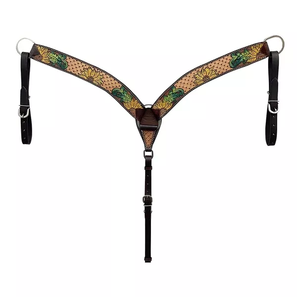 HILASON Western Horse Headstall Breast Collar Tack American Leather Brown