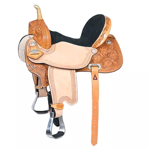 HILASON Western Horse Saddle American Leather Barrel Flex Tree Trail