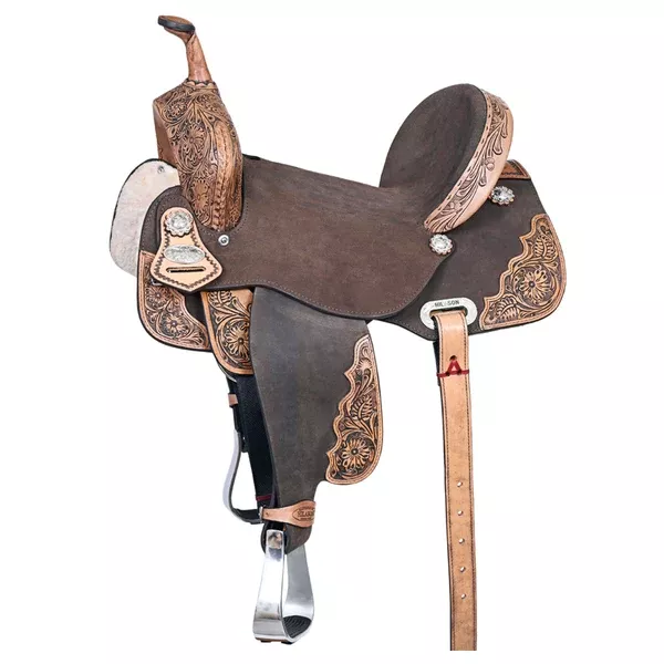 HILASON Western Horse Saddle Flex Tree American Leather Trail Barrel