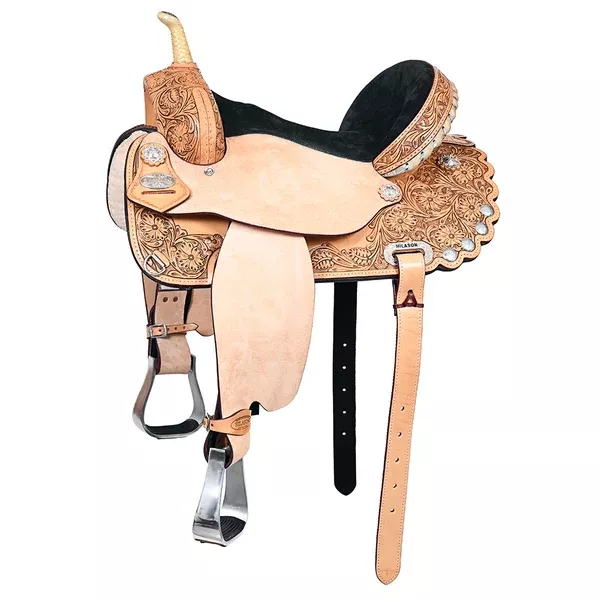 HILASON Western Horse Treeless Saddle American Leather Barrel
