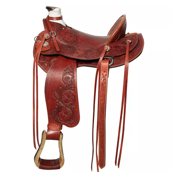 HILASON Western Horse Wade Saddle Leather Ranch Roping Mahogany