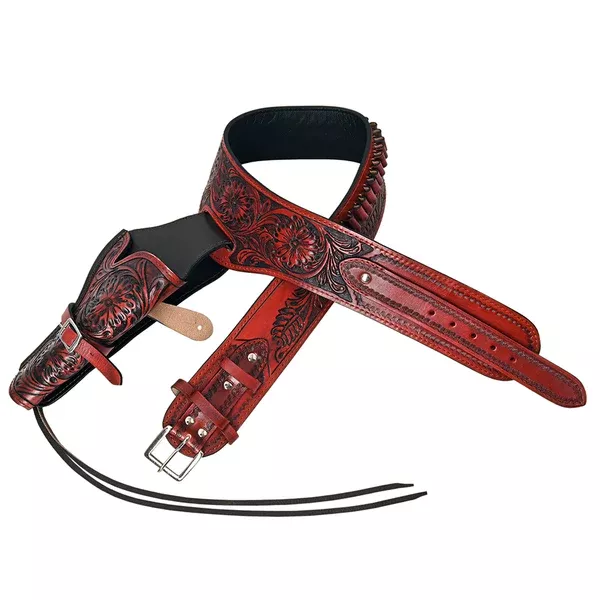 HILASON Western Leather Gun Holster Right Hand Rig 38 Cal Cowboy