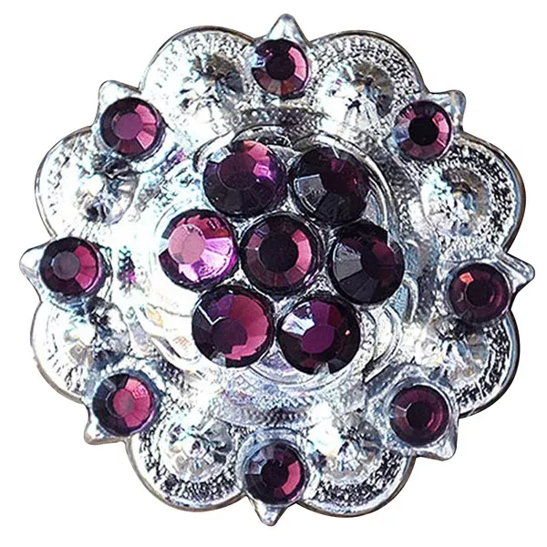 HILASON Western Screw Back Concho Amethyst Crystal Saddle color