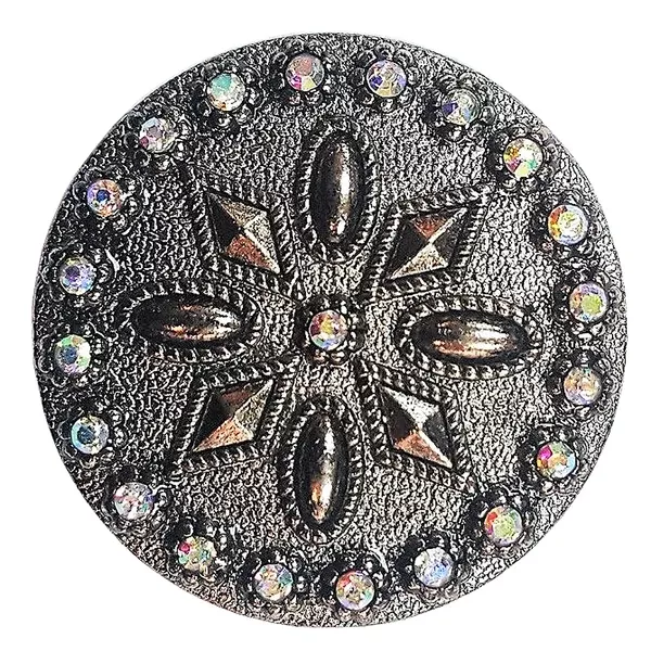HILASON Western Screw Back Concho Antique Silver Round Saddle Headstall