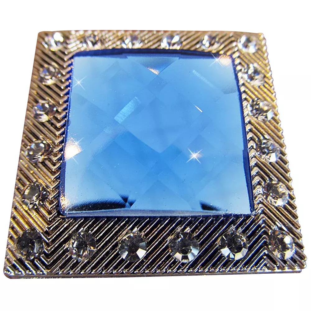 HILASON Western Screw Back Concho Blue Crystal Bling Square Saddle Headstall Tack Sapphire Color
