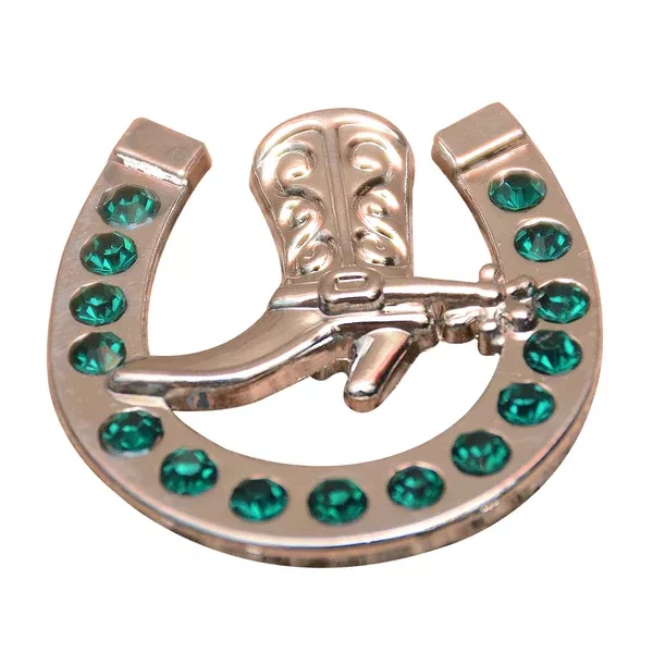 HILASON Western Screw Back Concho Emerald Horseshoe Boots Crystals Headstall Tack